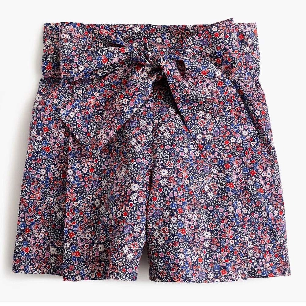 J Crew x Liberty Floral Print High Waisted Women's Shorts Size 2
